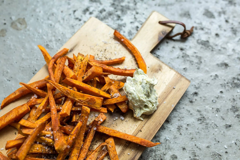 Sweet potato fries with Ocean Truffle Salt - Lofoten Seaweed
